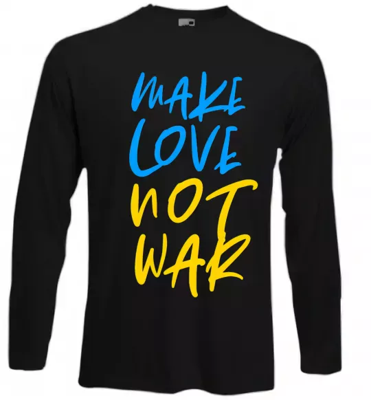Лонгслив Make love not war text Черный фото