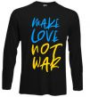 Лонгслів Make love not war text Чорний фото