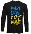 Лонгслив Make love not war text Черный фото