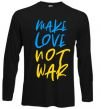 Реглан Make love not war text Черный фото