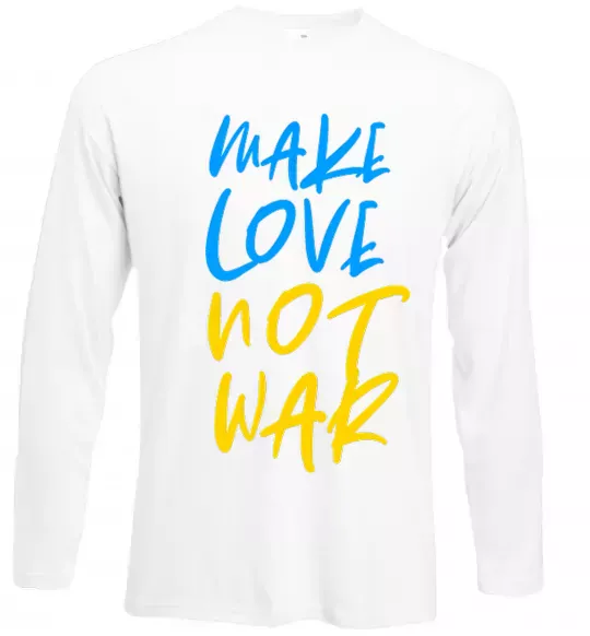 Лонгслив Make love not war text Белый фото