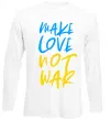 Лонгслив Make love not war text Белый фото