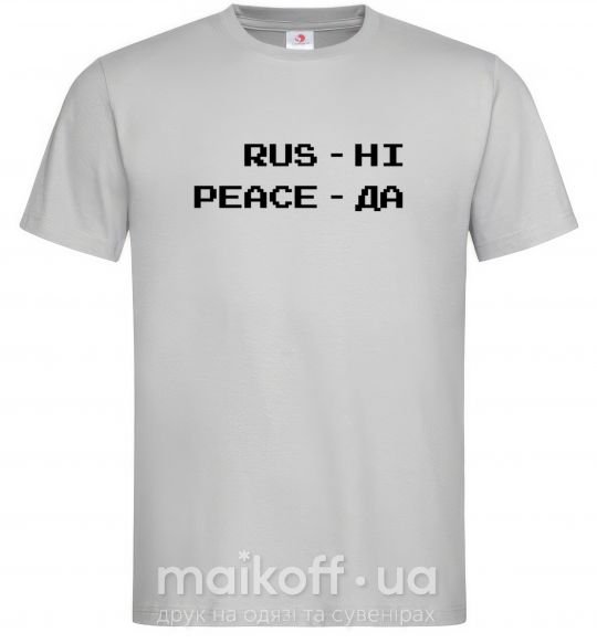 Мужская футболка Rus ні peace да Серый фото