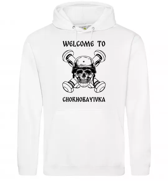 Жіноча толстовка (худі) Welcome to Chornobayivka Білий фото