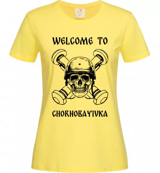 Жіноча футболка Welcome to Chornobayivka Лимонний фото