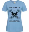 Жіноча футболка Welcome to Chornobayivka Блакитний Жіноча футболка Welcome to Chornobayivka Блакитний фото