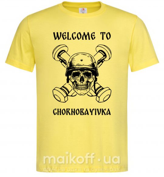 Мужская футболка Welcome to Chornobayivka Лимонный фото