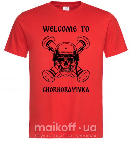 Мужская футболка Welcome to Chornobayivka Красный фото