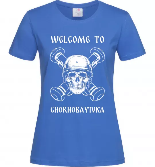 Жіноча футболка Welcome to Chornobayivka Яскраво-синій фото