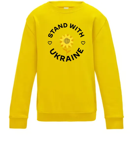 Детский Свитшот Stand with Ukraine sunflower Солнечно желтый фото