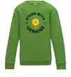 Детский Свитшот Stand with Ukraine sunflower Лаймовый фото