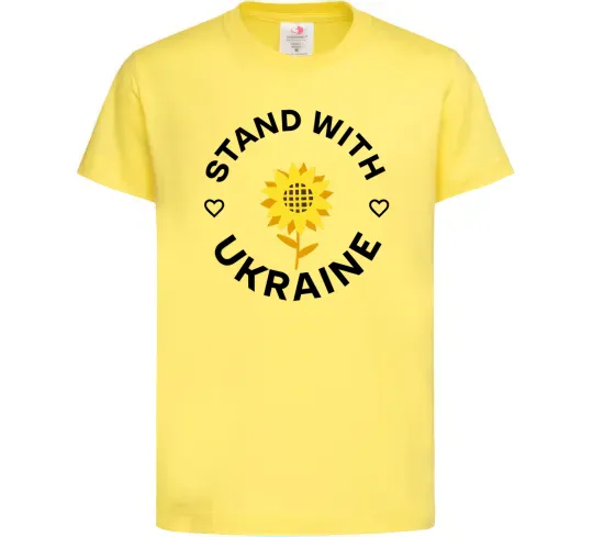 Дитяча футболка Stand with Ukraine sunflower Лимонний фото
