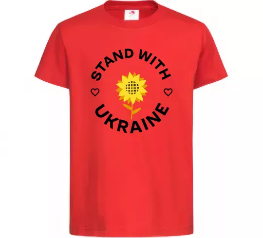 Дитяча футболка Stand with Ukraine sunflower Червоний фото