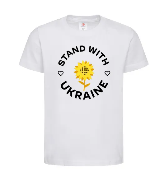 Дитяча футболка Stand with Ukraine sunflower Білий фото