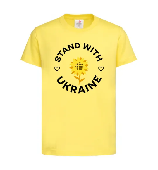 Дитяча футболка Stand with Ukraine sunflower Лимонний фото