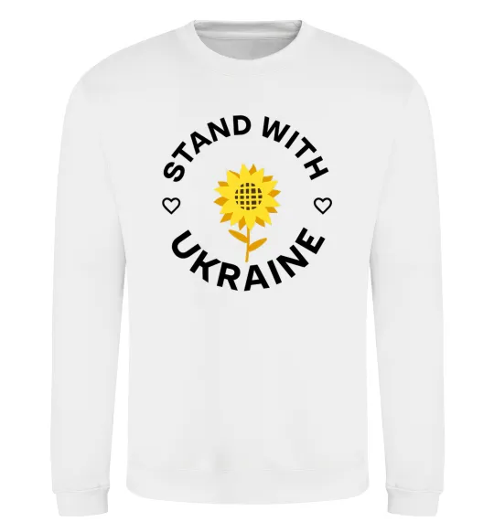 Світшот Stand with Ukraine sunflower Білий фото