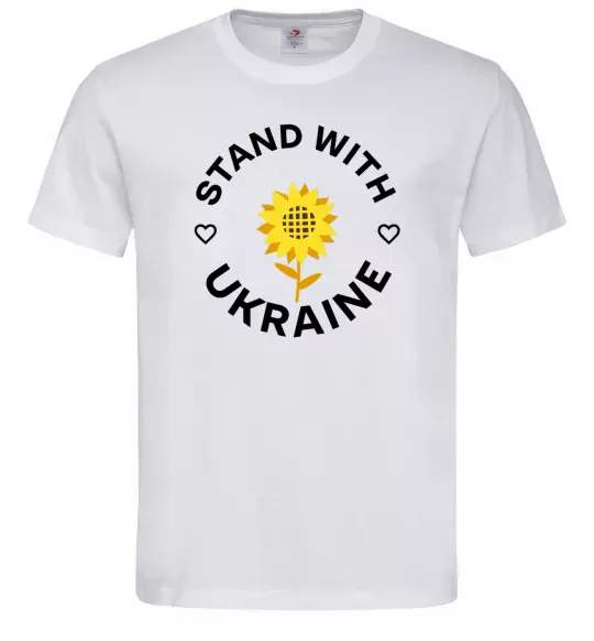 Чоловіча футболка Stand with Ukraine sunflower Білий фото