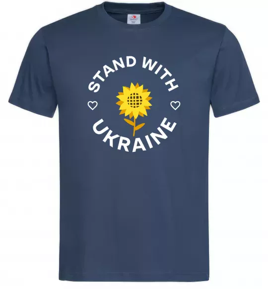 Чоловіча футболка Stand with Ukraine sunflower Темно-синій фото