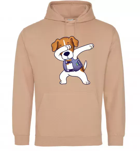 Мужская толстовка (худи) Пес Патрон Песочный фото