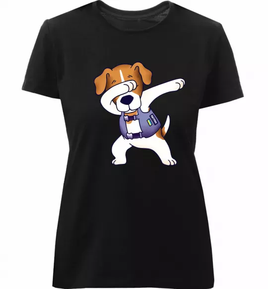 Женская премиум футболка Пес Патрон Черный фото