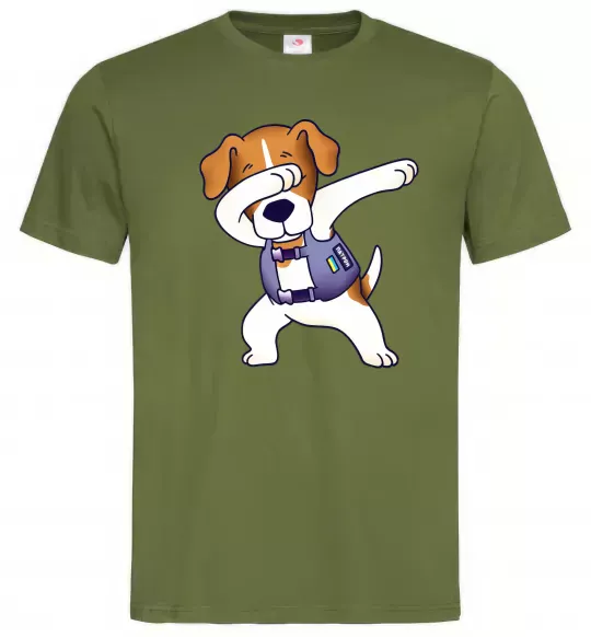 Мужская футболка Пес Патрон Оливковый фото