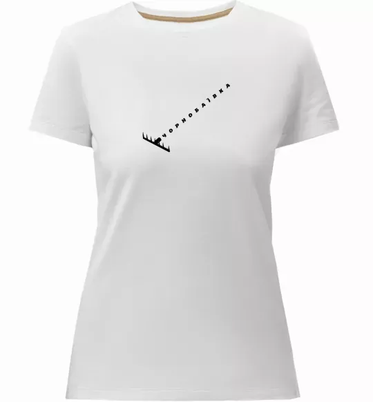 Жіноча преміум футболка Чорнобаївка граблі Білий фото