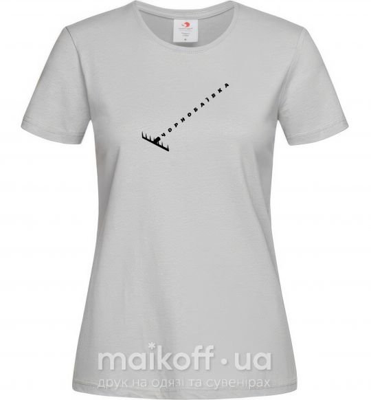 Жіноча футболка Чорнобаївка граблі Сірий фото
