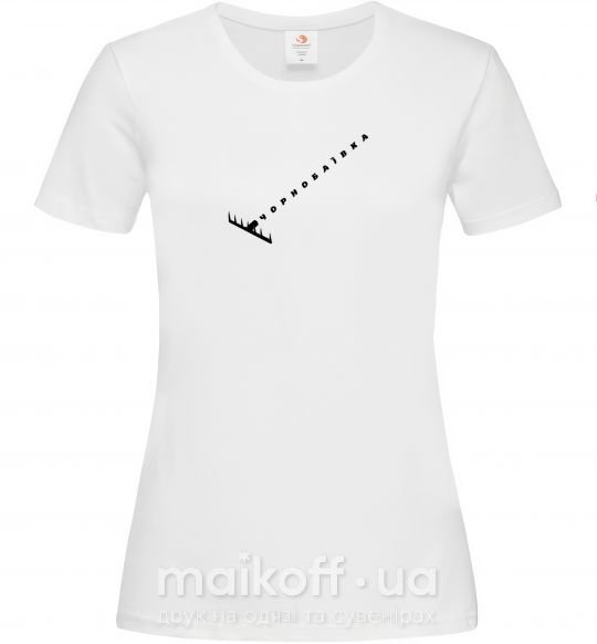Жіноча футболка Чорнобаївка граблі Білий фото