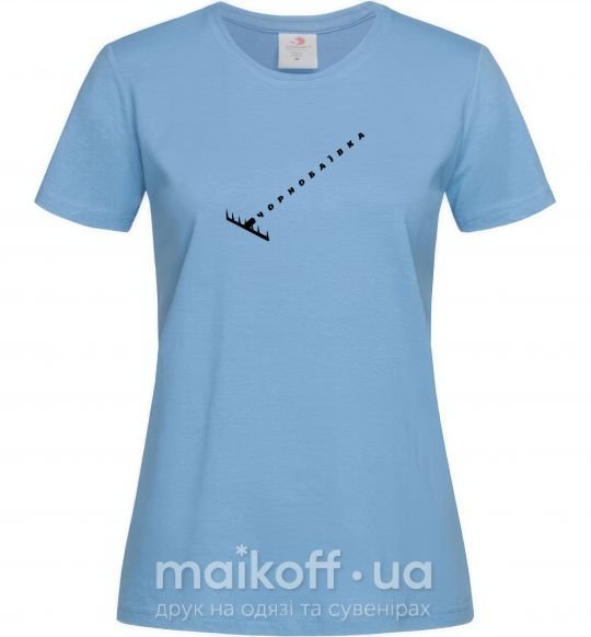 Жіноча футболка Чорнобаївка граблі Блакитний фото