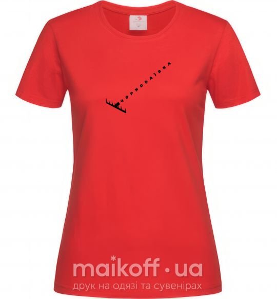 Женская футболка Чорнобаївка граблі Красный фото