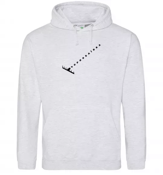 Чоловіча толстовка (худі) Чорнобаївка граблі Сірий меланж фото