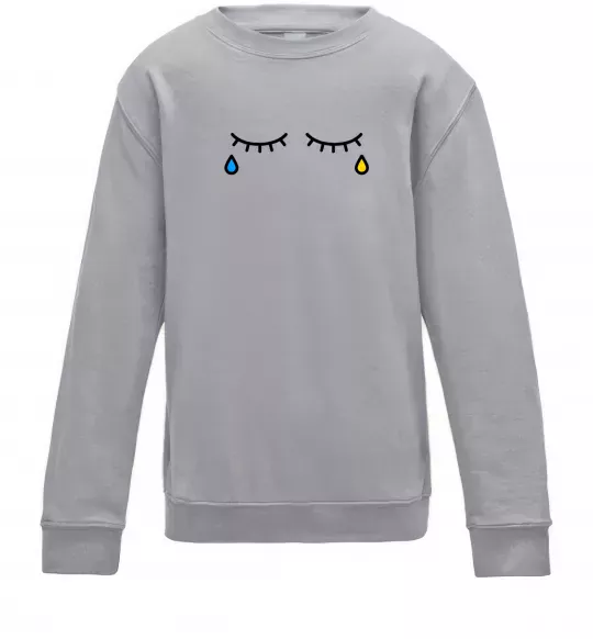 Дитячий світшот Сльози очі Сірий меланж фото