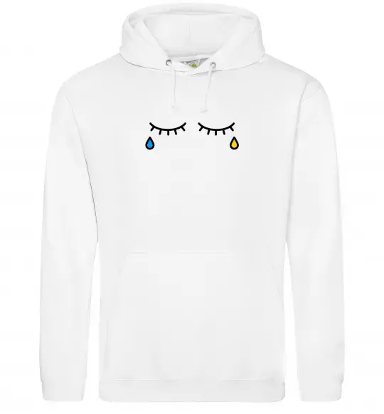 Женская толстовка (худи) Сльози очі Белый фото
