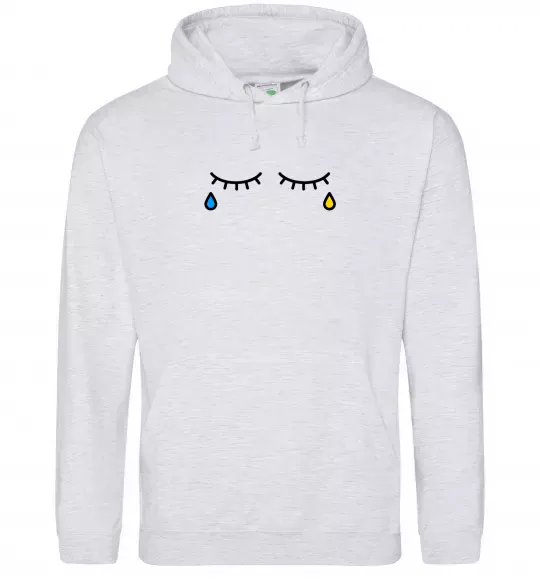 Женская толстовка (худи) Сльози очі Серый меланж фото