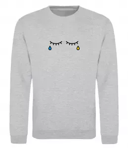 Свитшот Сльози очі Серый меланж фото