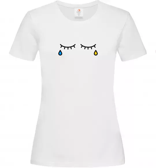 Жіноча футболка Сльози очі Білий фото
