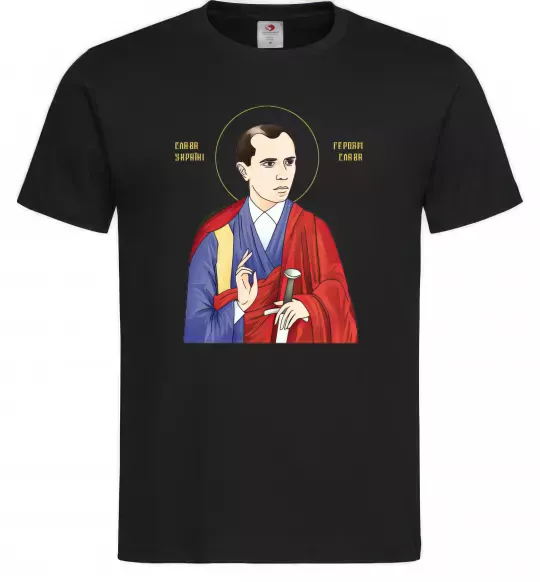 Чоловіча футболка Бандера Слава Україні Чорний фото