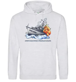 Мужская толстовка (худи) Отрицательное всплытие Серый меланж фото