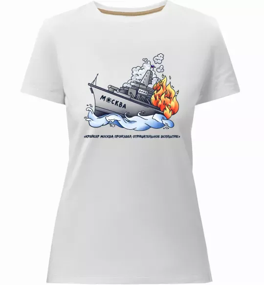 Жіноча преміум футболка Отрицательное всплытие Білий фото