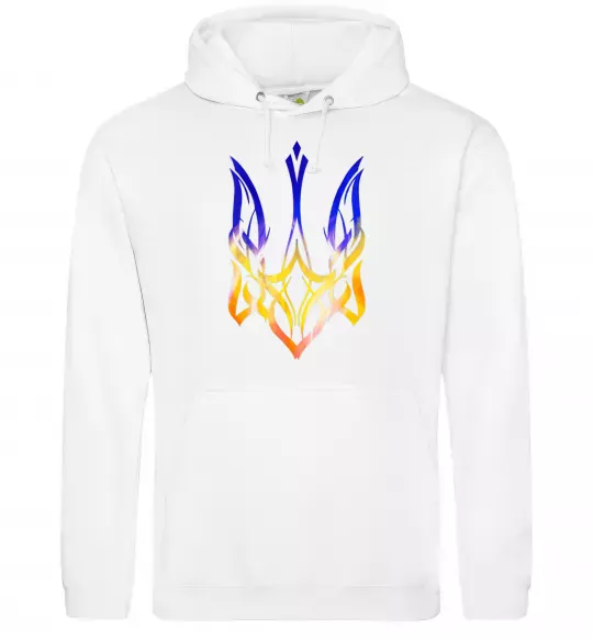 Жіноча толстовка (худі) Герб палає Білий фото