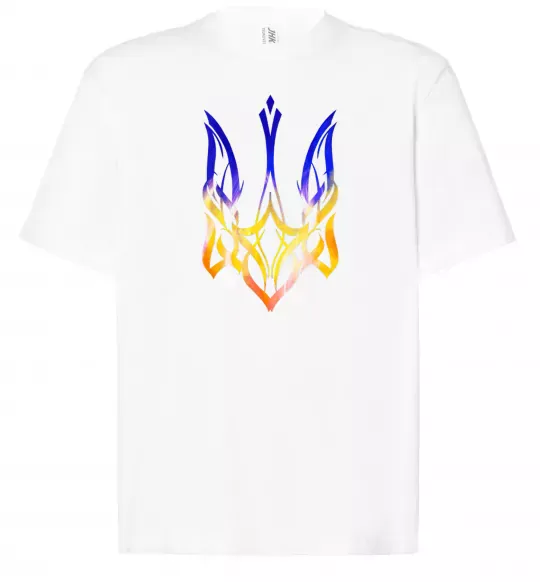 Футболка Оверсайз Герб палає Білий фото