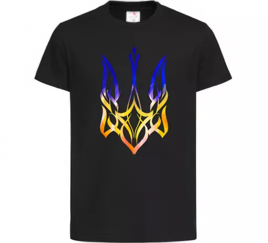 Детская футболка Герб палає Черный фото