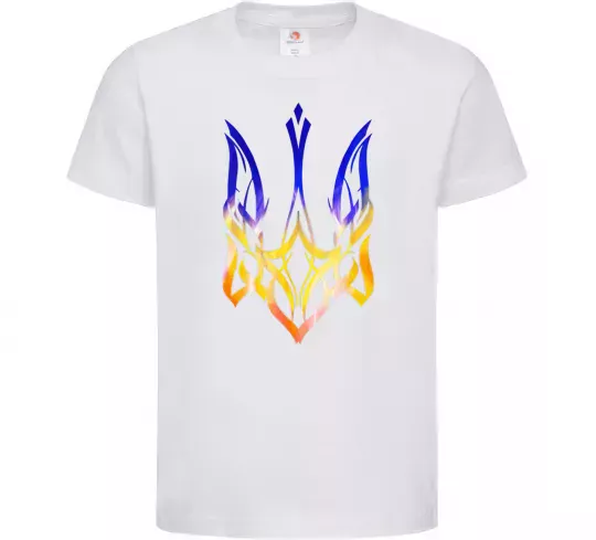 Детская футболка Герб палає Белый фото