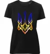 Жіноча преміум футболка Герб палає Чорний фото