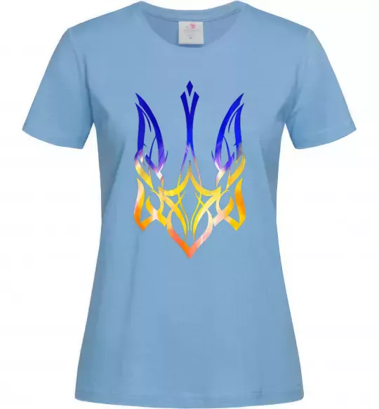 Жіноча футболка Герб палає Блакитний фото