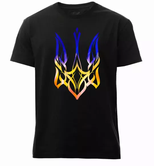 Чоловіча преміум футболка Герб палає Чорний фото