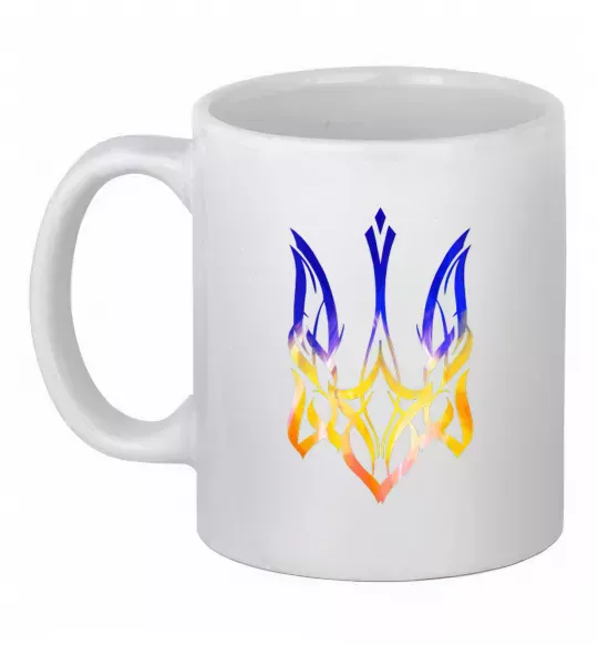 Чашка керамічна Герб палає Білий фото