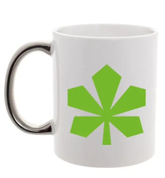 Чашка з кольоровою ручкою Каштан Київ Срібло фото