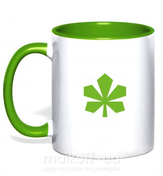 Чашка з кольоровою ручкою Каштан Київ Зелений фото