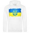 Мужская толстовка (худи) Прапор України з подряпинами Белый фото